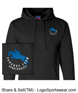 Champion Powerblend Adult Unisex Hoodie - Black Design Zoom